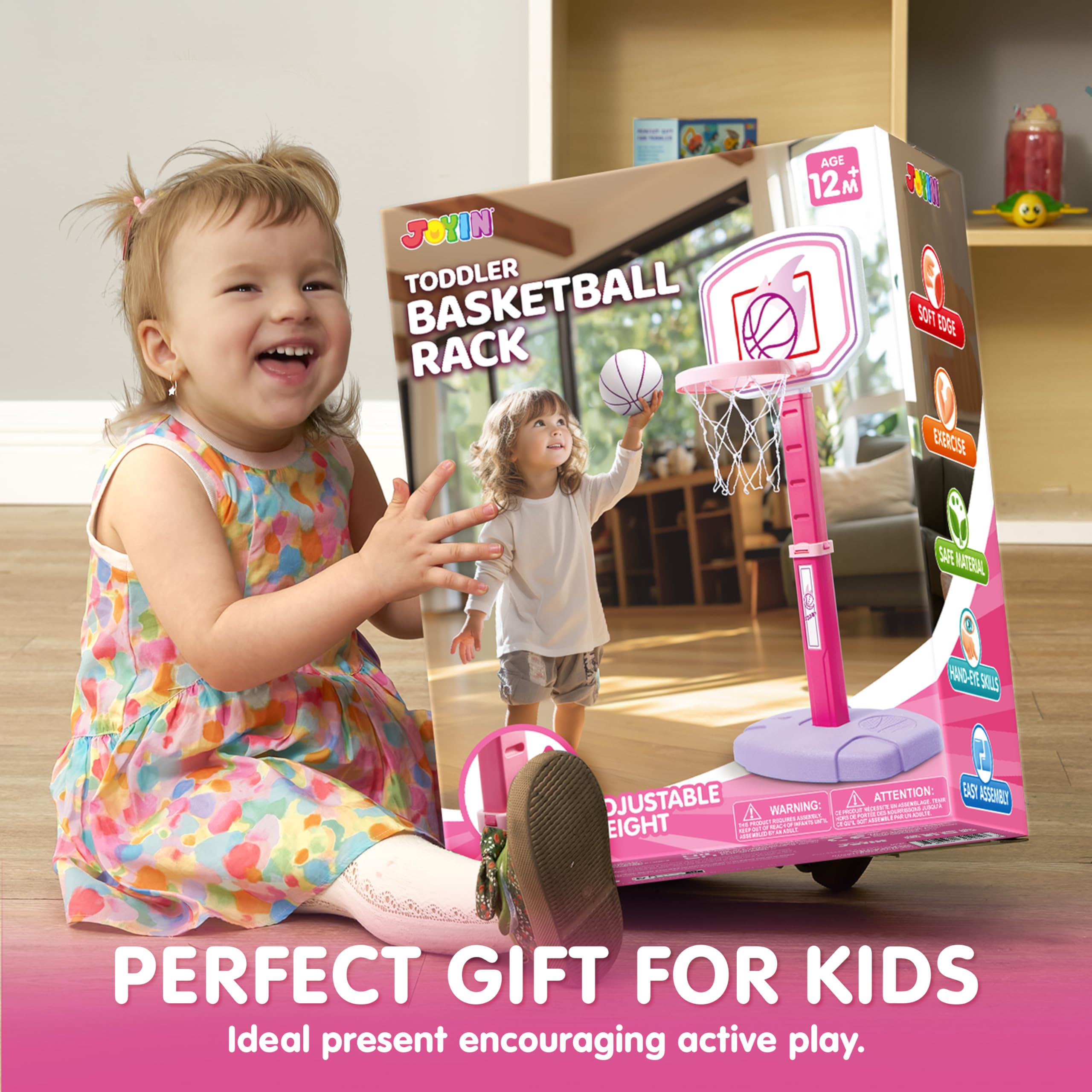 Aro de Baloncesto para Niños JOYIN, Canasta Ajustable con 4 - Imagen 7