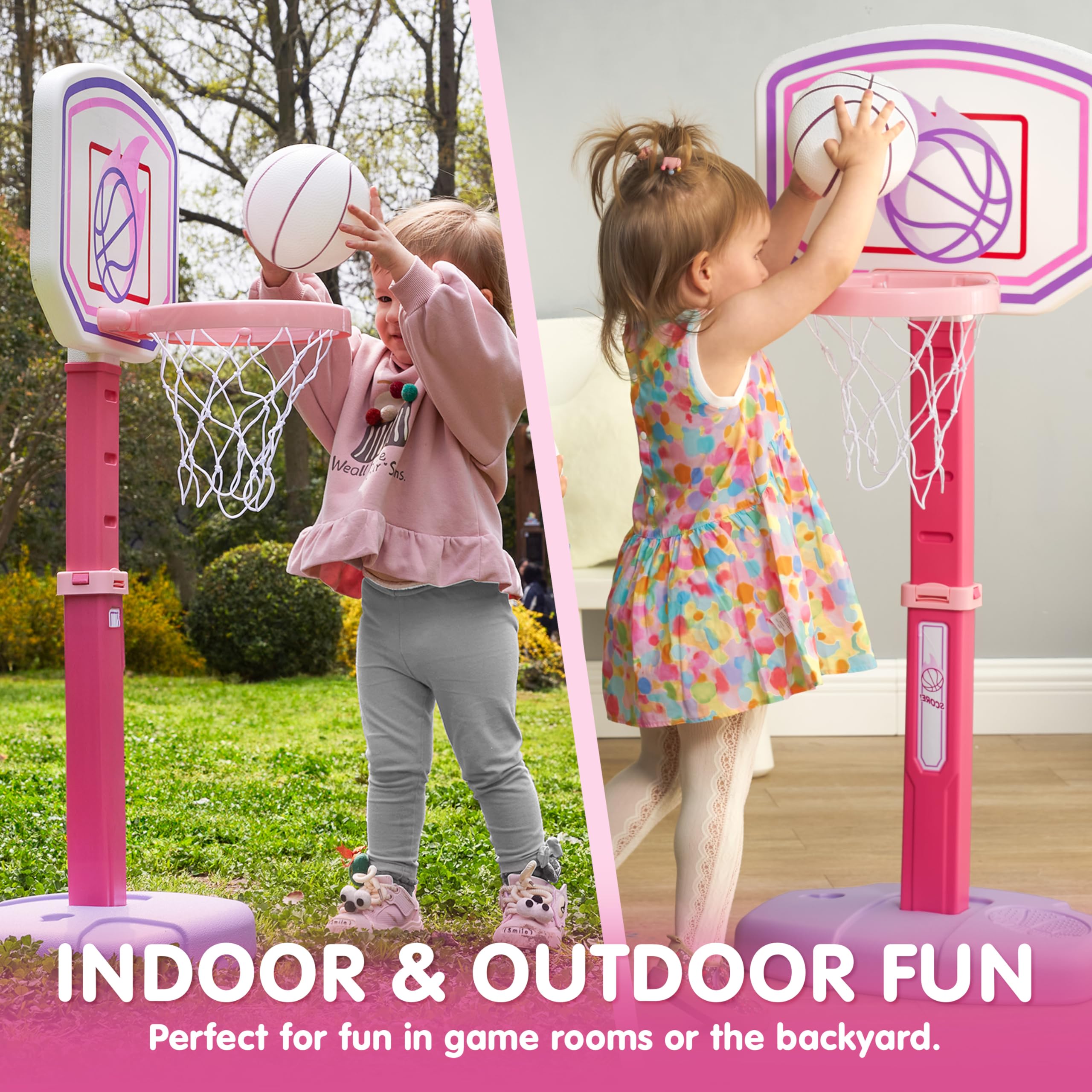 Aro de Baloncesto para Niños JOYIN, Canasta Ajustable con 4 - Imagen 4