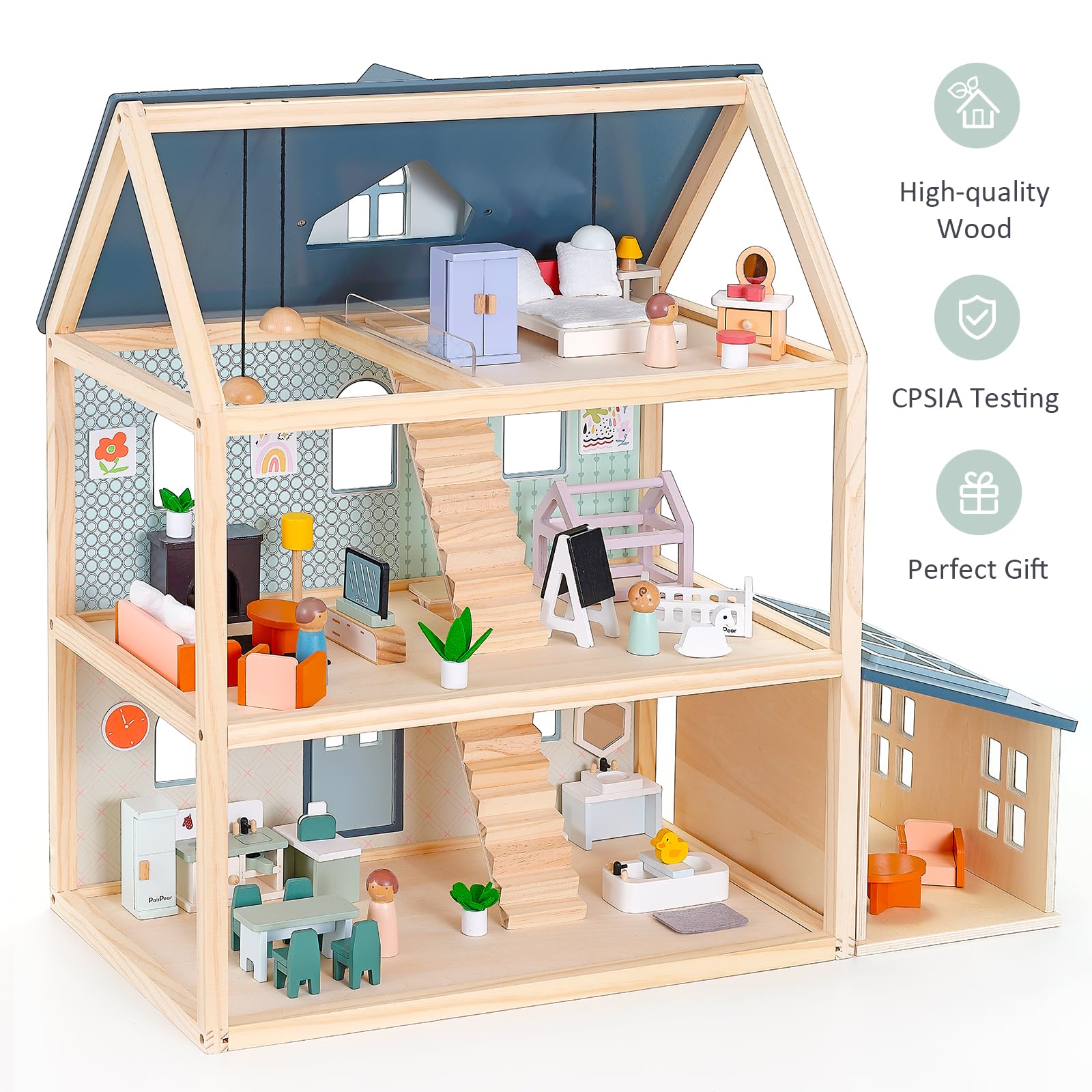 Casa de Muñecas de Madera PairPear, Kit de Casa de Muñecas - Imagen 5