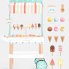 Carrito de helados de madera PairPear para niños, juego de