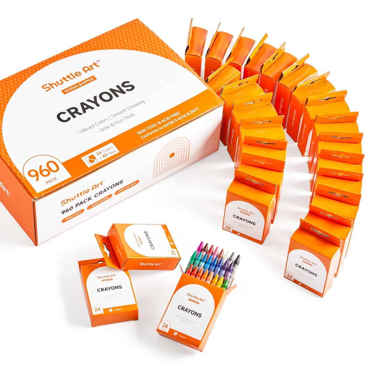 Set de Crayones Shuttle Art a Granel - 40 Cajas de 24