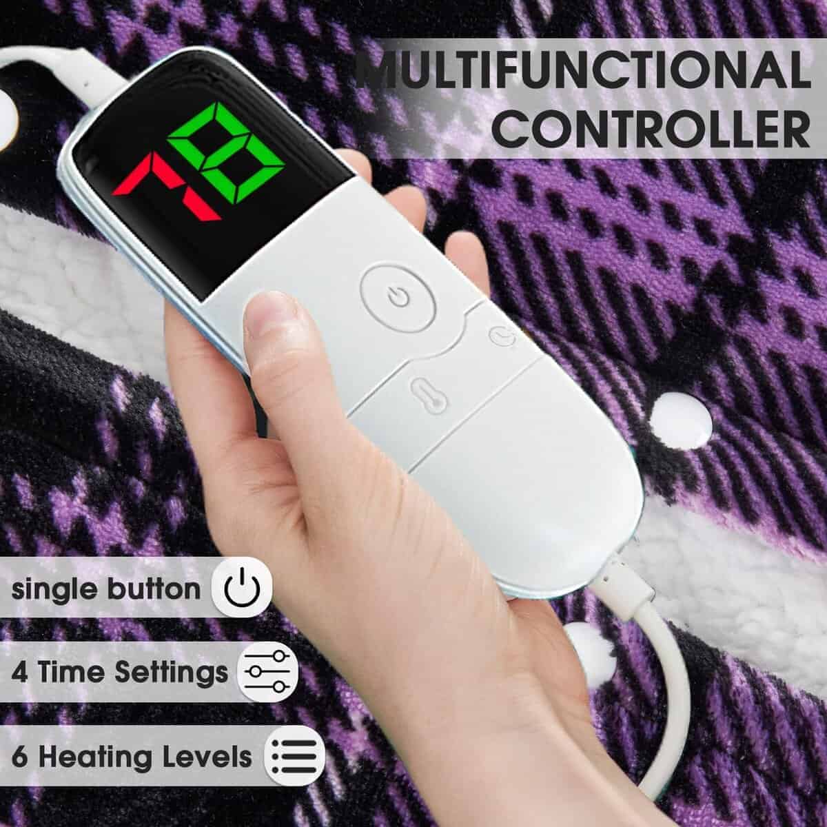 Manta Eléctrica Calentada, 50X60, Manta Calefactora con 10 - Imagen 6