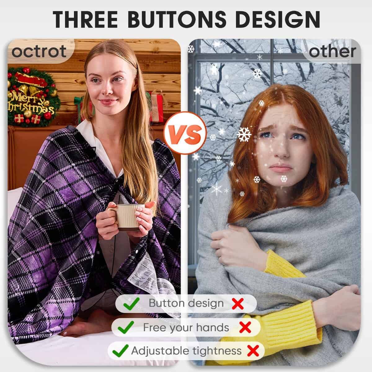 Manta Eléctrica Calentada, 50X60, Manta Calefactora con 10 - Imagen 5