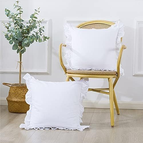 Funda de Almohada de Volantes de Algodón 100%, 26x26 - Imagen 8