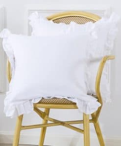 Funda de Almohada de Volantes de Algodón 100%, 26x26