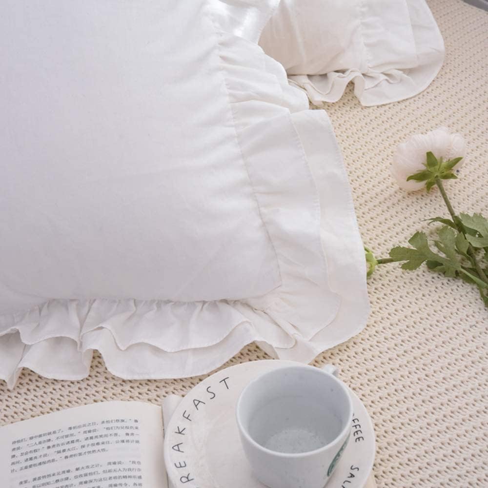 Funda de Almohada de Volantes de Algodón 100%, 26x26 - Imagen 5