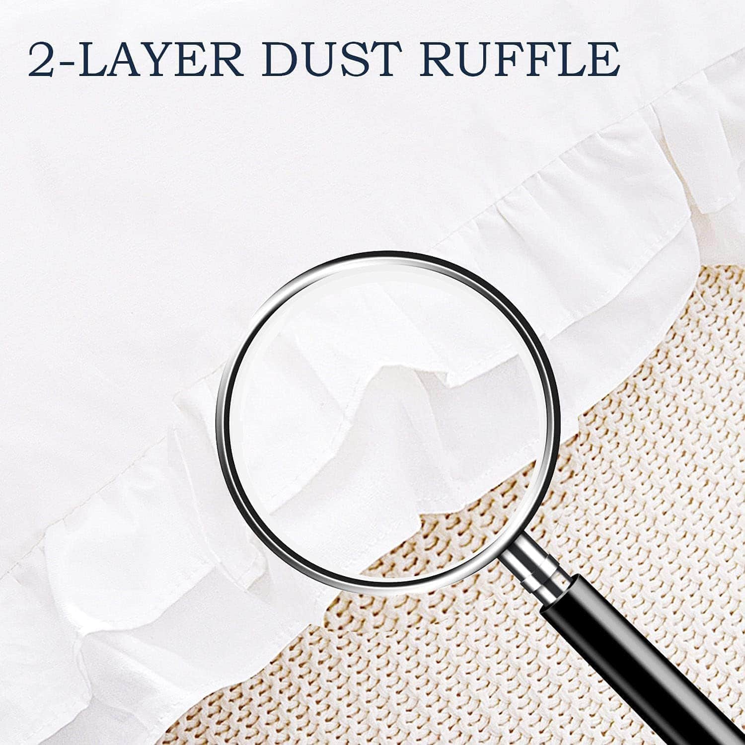 Funda de Almohada de Volantes de Algodón 100%, 26x26 - Imagen 6