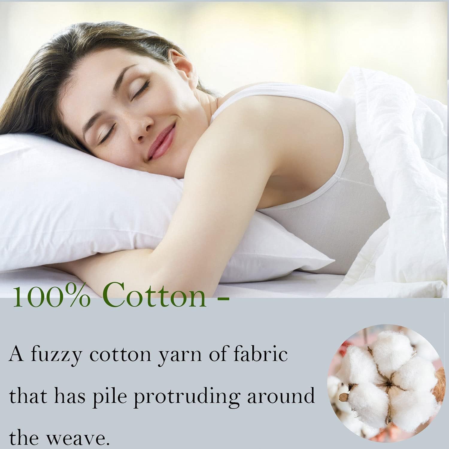 Funda de Almohada de Volantes de Algodón 100%, 26x26 - Imagen 7