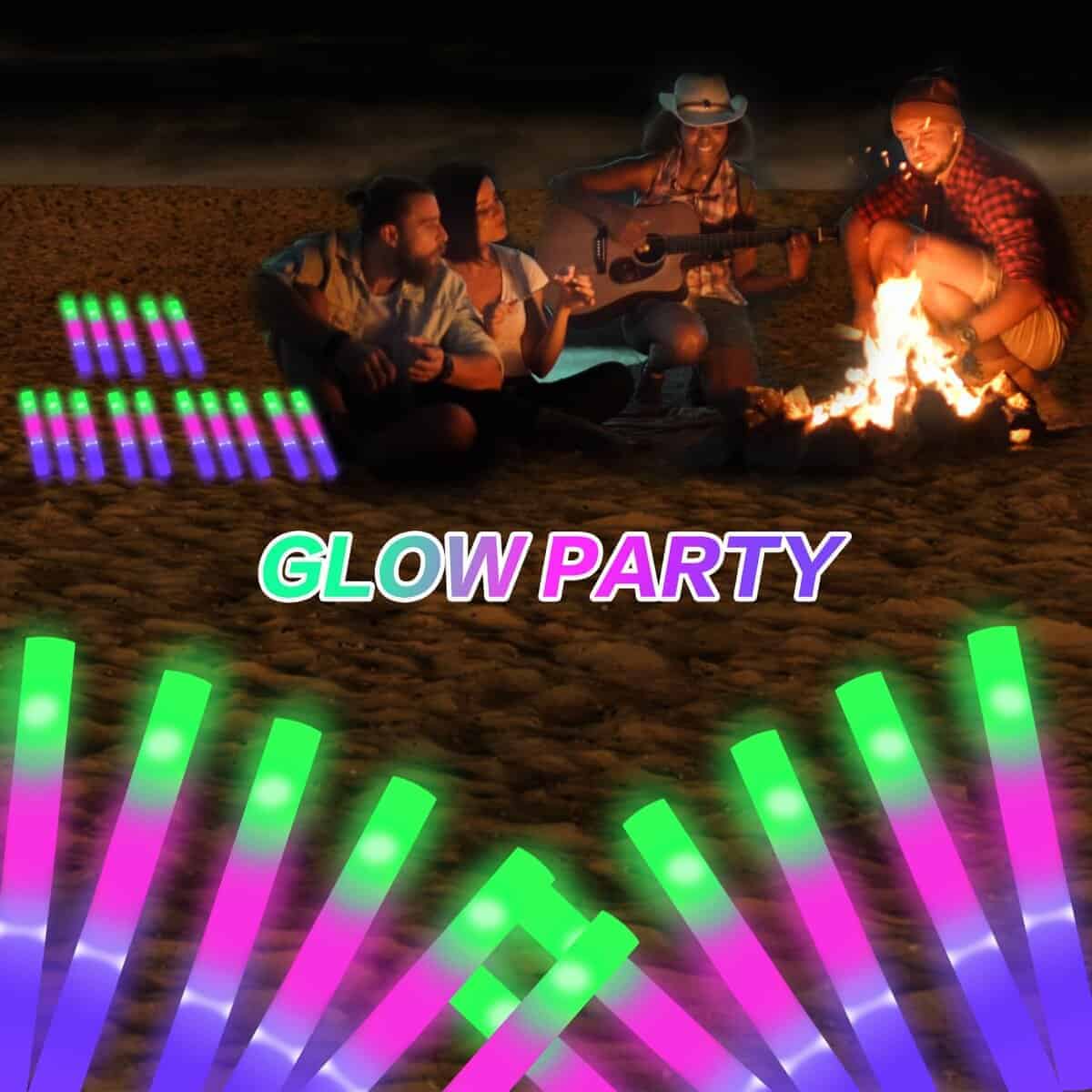 AWANG 100 Pcs Glow Sticks Con 3 Modos de Colores Brillantes