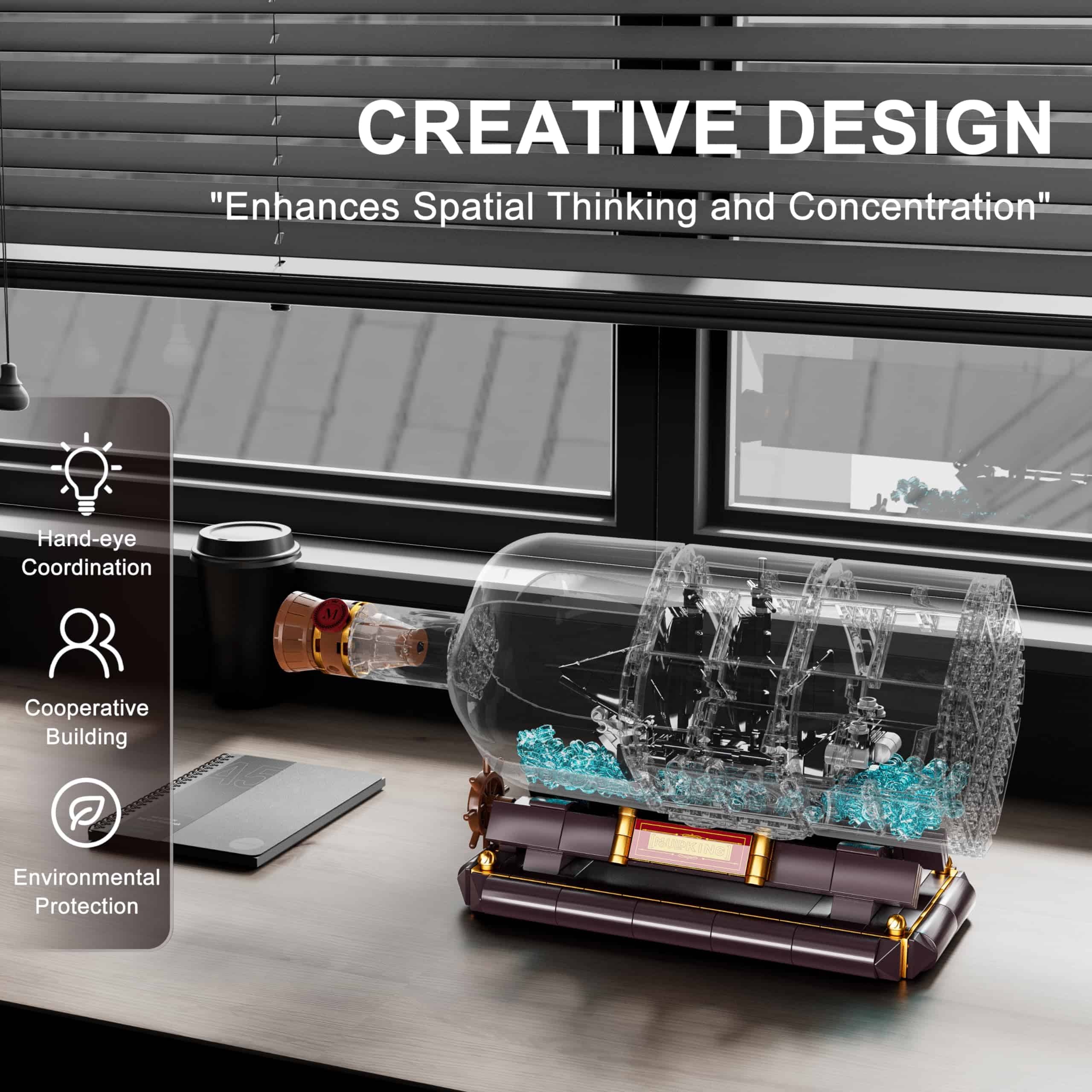 Set de Construcción de Barco en una Botella Mould King - Imagen 5