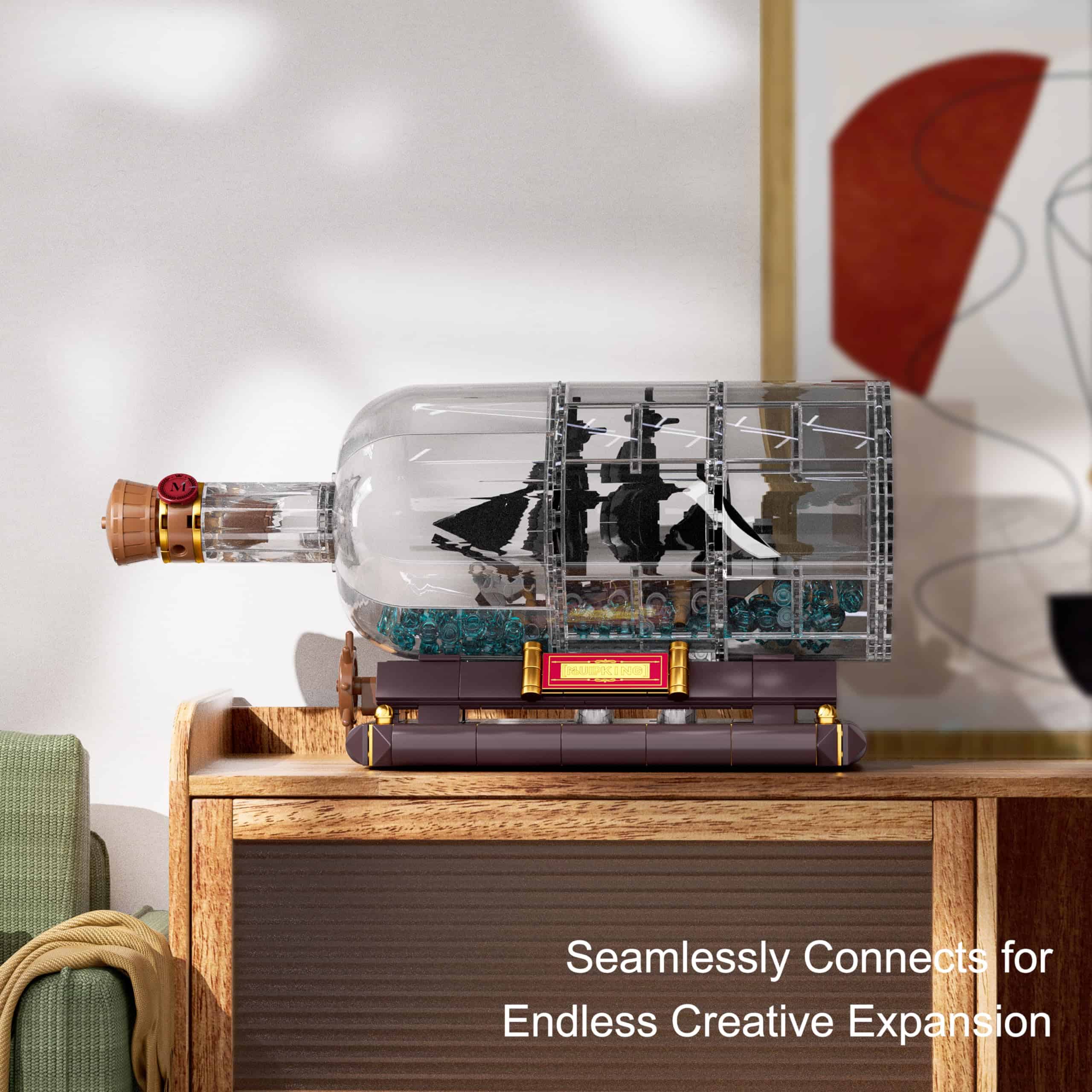 Set de Construcción de Barco en una Botella Mould King - Imagen 7