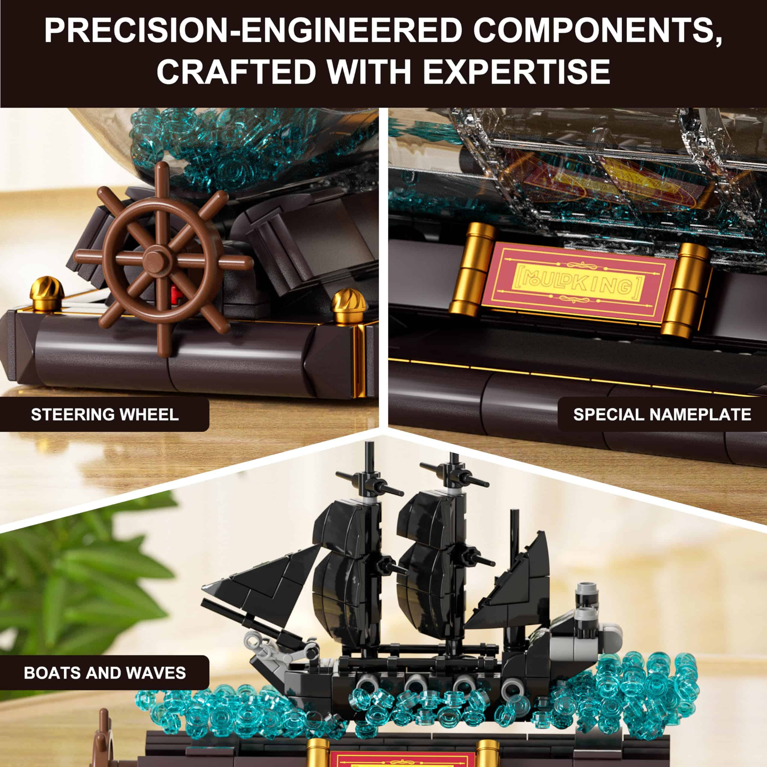 Set de Construcción de Barco en una Botella Mould King - Imagen 4