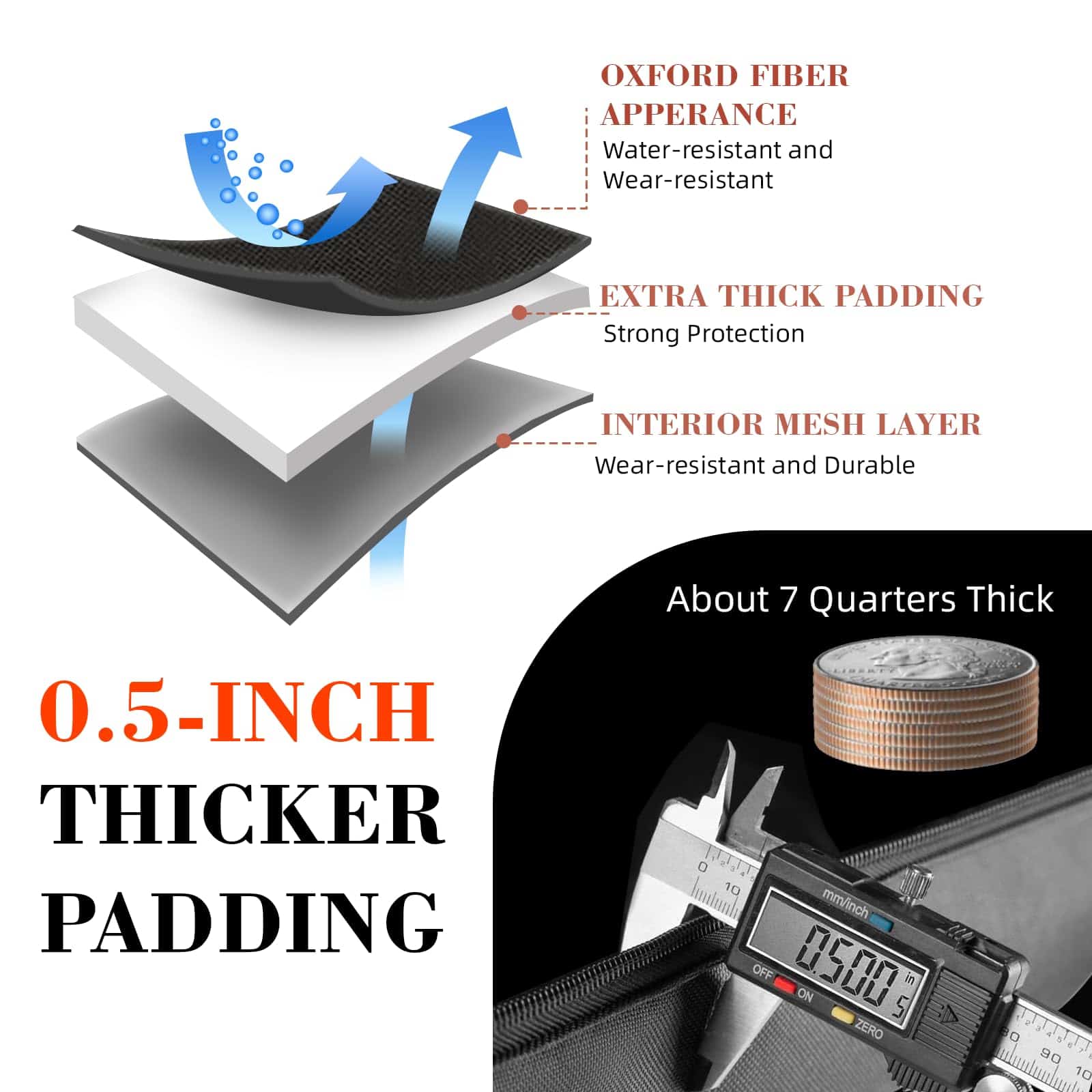 Funda de Guitarra Acústica NAGAN con Acolchado Extra Grueso - Imagen 6