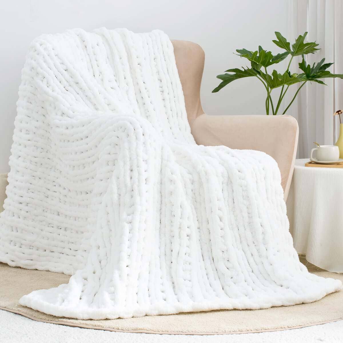 Manta de Punto Grueso Carriediosa 60" X -Blanco Nieve - Imagen 5