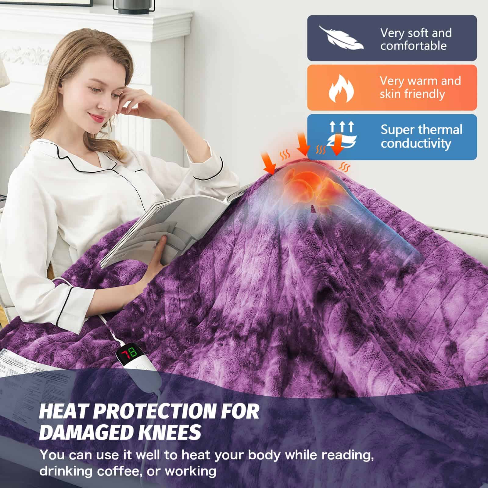 Manta Eléctrica OCTROT - Manta Térmica de Tiro de Felpa - Imagen 6