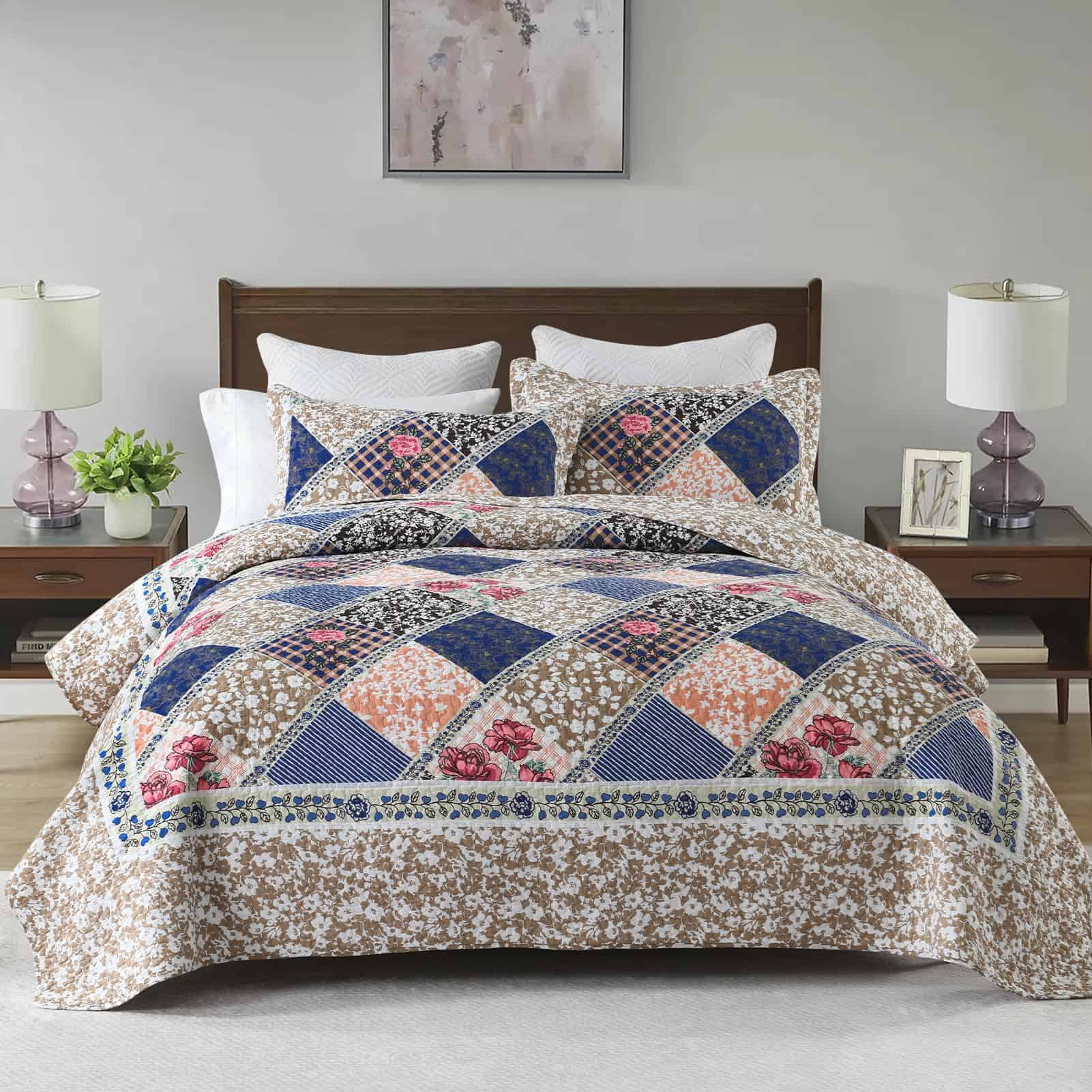 Colcha de Cama Extra Grande KALOOLA 128x120, 100% Algodón