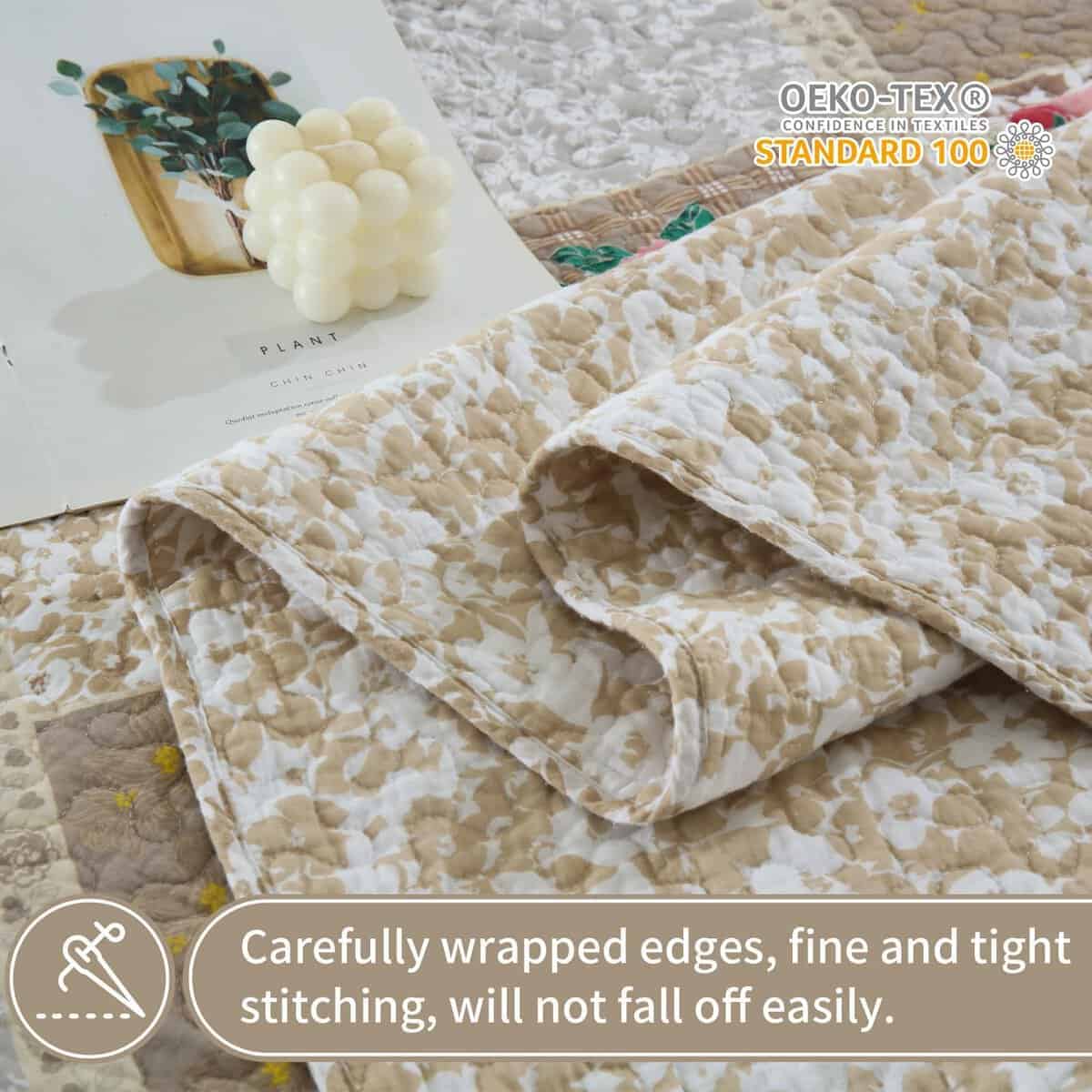 Colcha Edredón Grande KALOOLA 120x120, 100% Algodón Colchas - Imagen 6