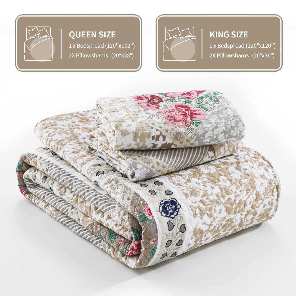 Colcha Edredón Grande KALOOLA 120x120, 100% Algodón Colchas - Imagen 7