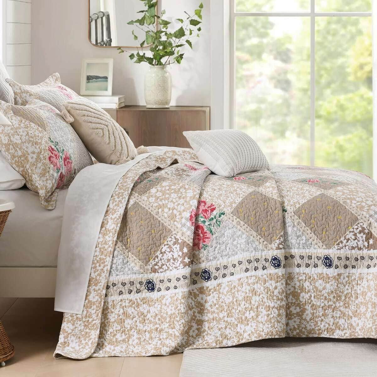 Colcha Edredón Grande KALOOLA 120x120, 100% Algodón Colchas - Imagen 4