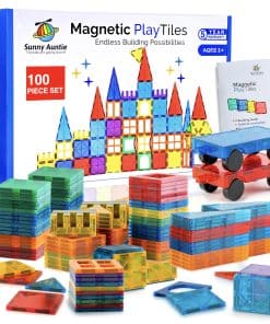 SUNNY AUNTIE Baldosas Magnéticas 100 PCS con 2 Coches,