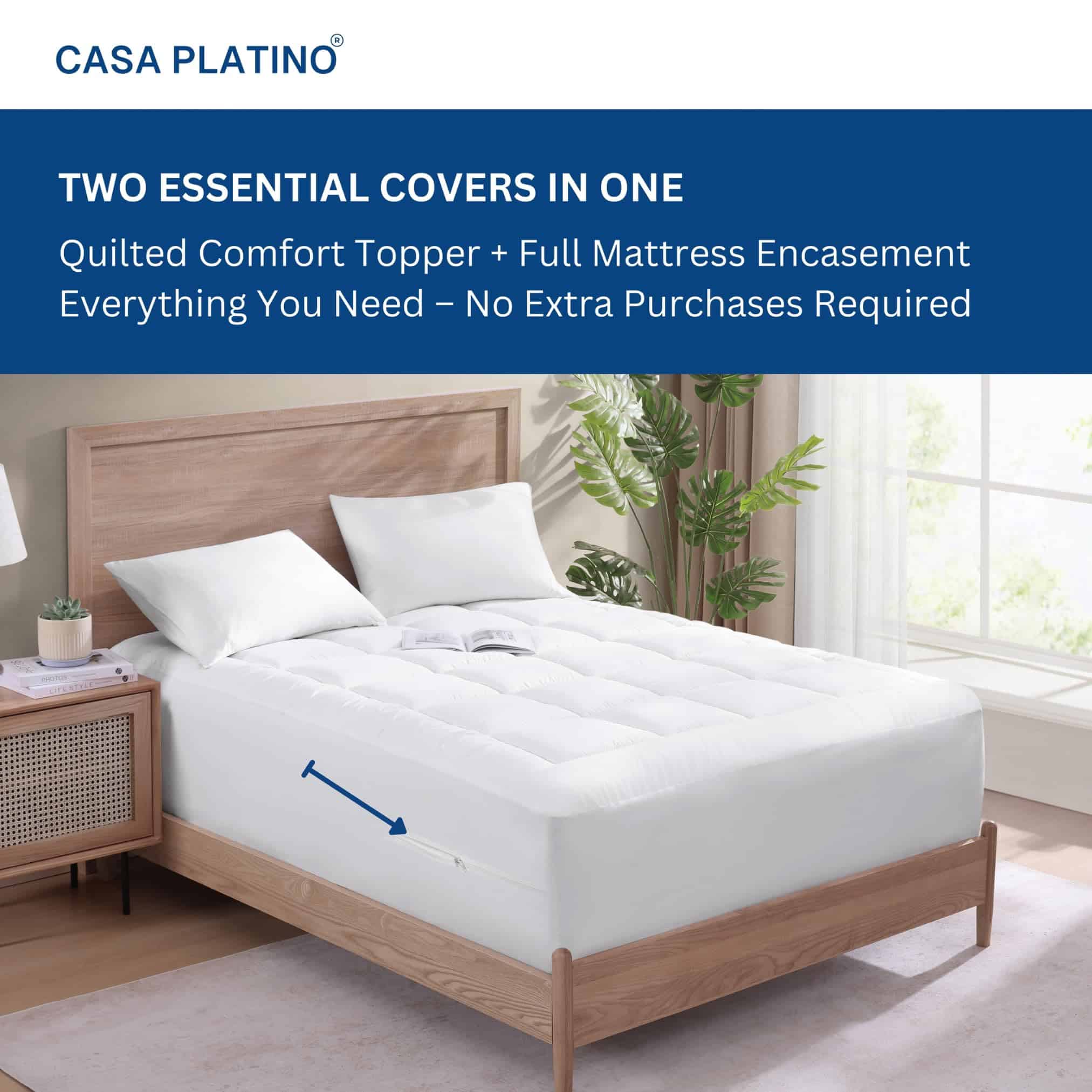 Funda de colchón Casa Platino Full Size acolchada pesada - Imagen 4