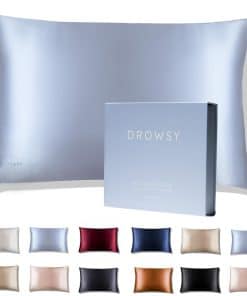 Funda de Almohada de Seda Drowsy - 100% Seda de -Azul Belle