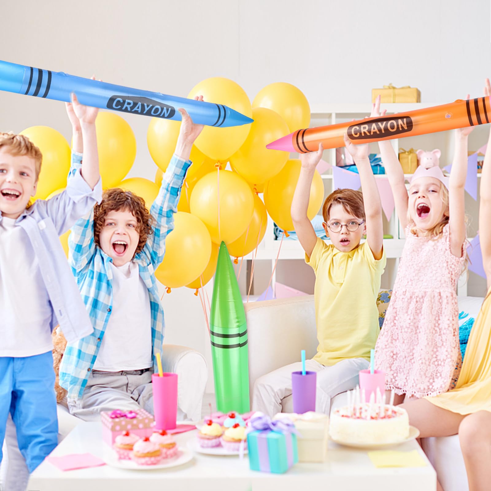 craftshou 30 Pcs 41.34 Inch Inflatable Crayons Tall Large - Imagen 7