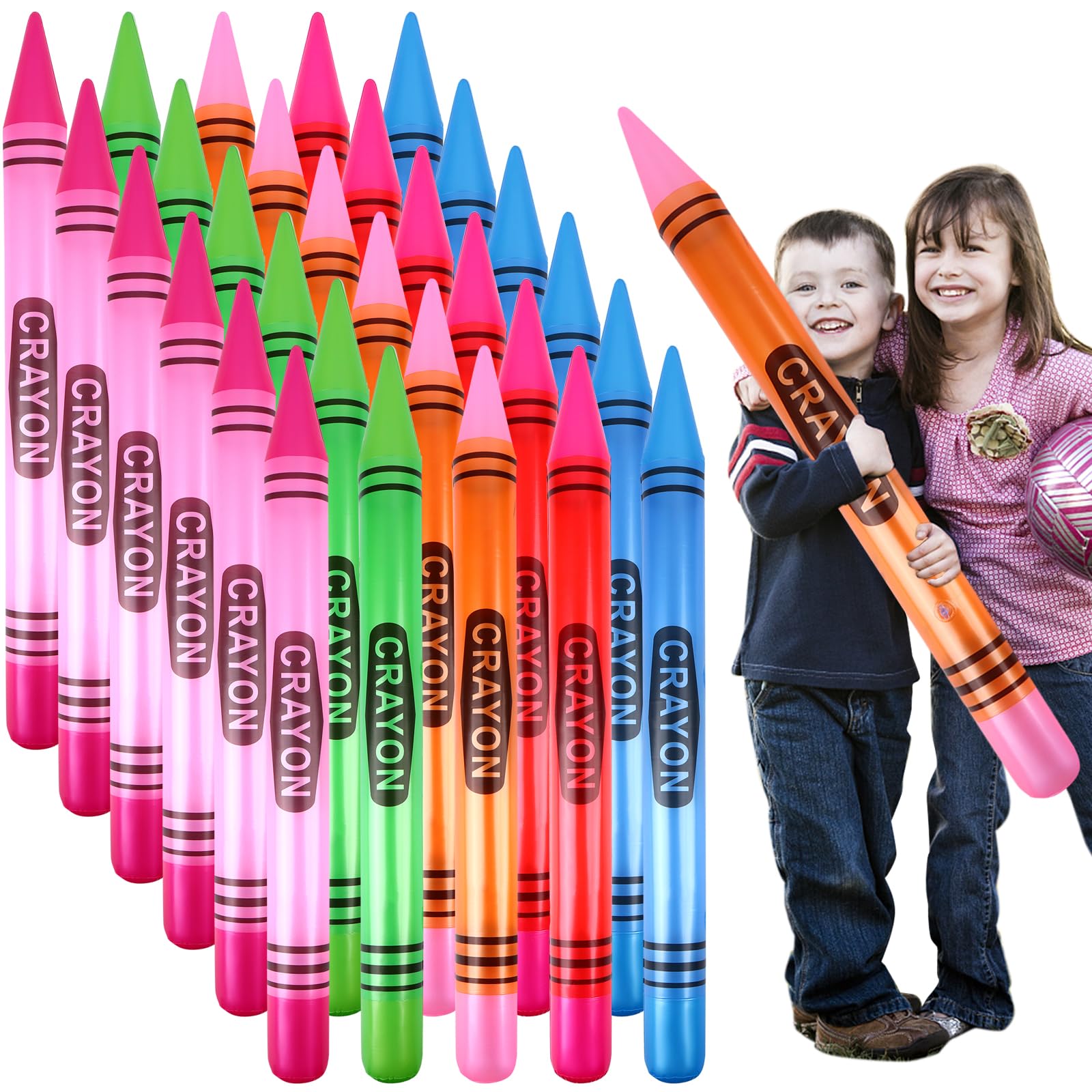 craftshou 30 Pcs 41.34 Inch Inflatable Crayons Tall Large