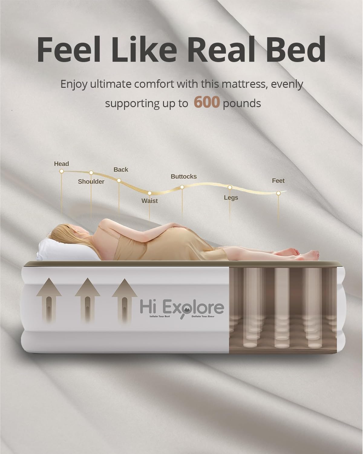 Colchón de Aire Queen Hi Explore con Bomba -Azul - Imagen 4