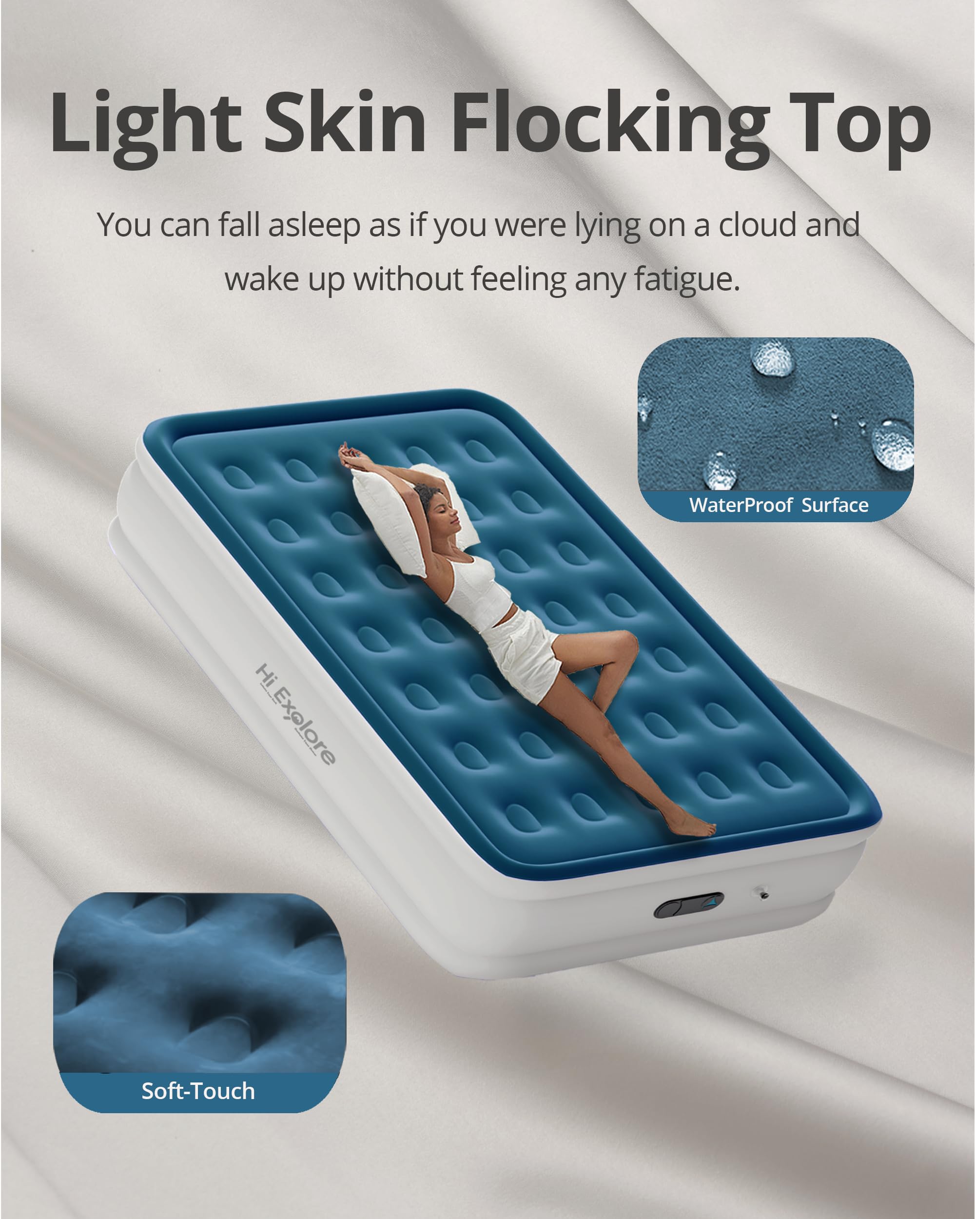 Colchón de Aire Queen Hi Explore con Bomba -Azul - Imagen 3