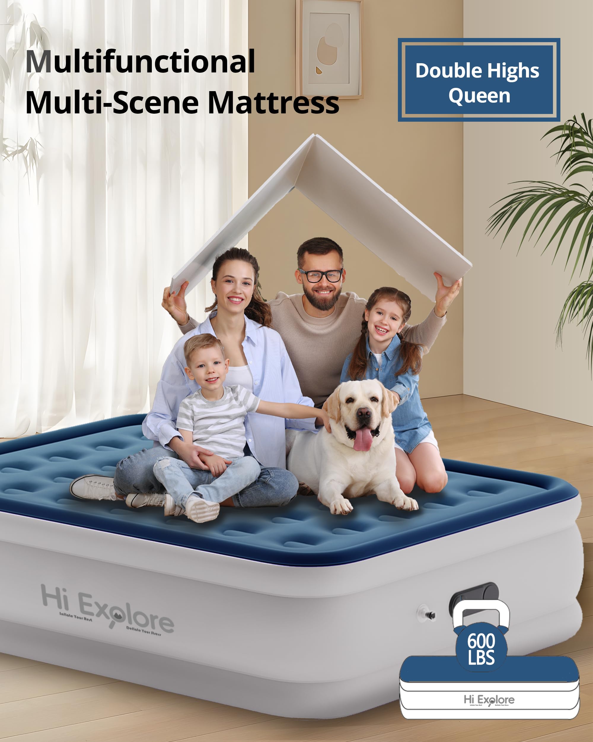 Colchón de Aire Queen Hi Explore con Bomba -Azul - Imagen 8