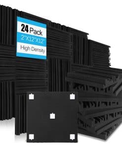 Paquete de 24 Paneles Acústicos, Espuma de Alta Densidad