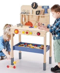 Banco de herramientas de madera para niños Pillowhale,