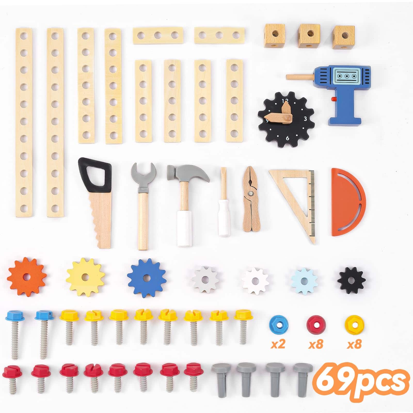 Banco de herramientas de madera para niños Pillowhale, - Imagen 7