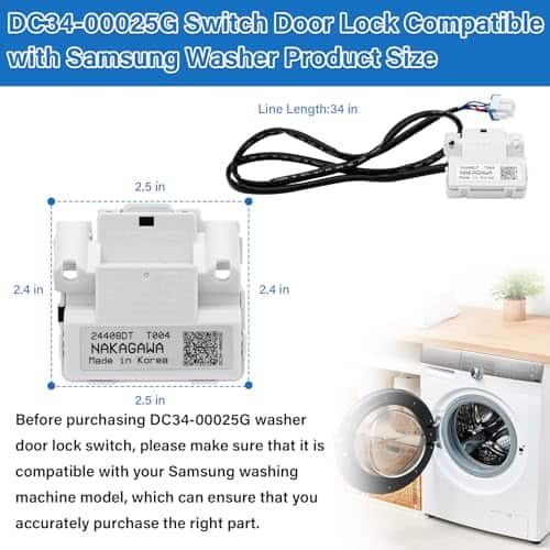 Interruptor de Bloqueo de Puerta para Lavadora DC34-00025G - Imagen 3