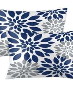 Fundas de Cojín Xihomeli Navy Blue Gray Dahlia Tamaño Extra