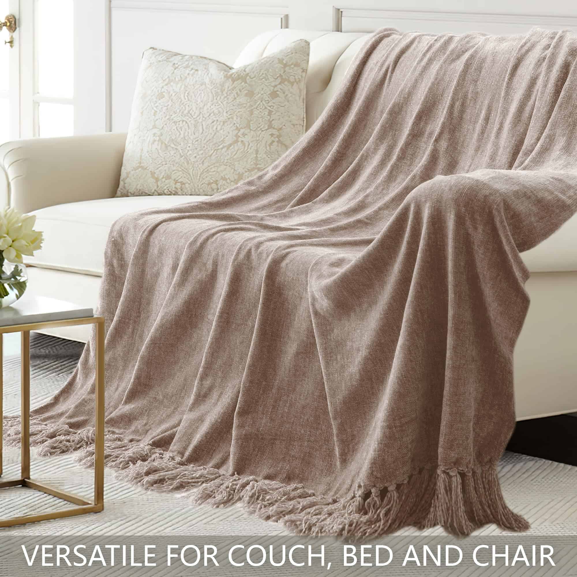 Manta Chenille para Sofá 50"X 60", Suaves y Acogedoras con - Imagen 5