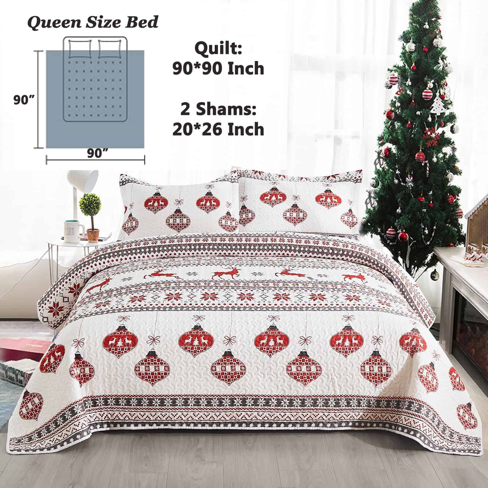 Colcha de Cama Reina con Patrón de Reno Kindred Home - - Imagen 7