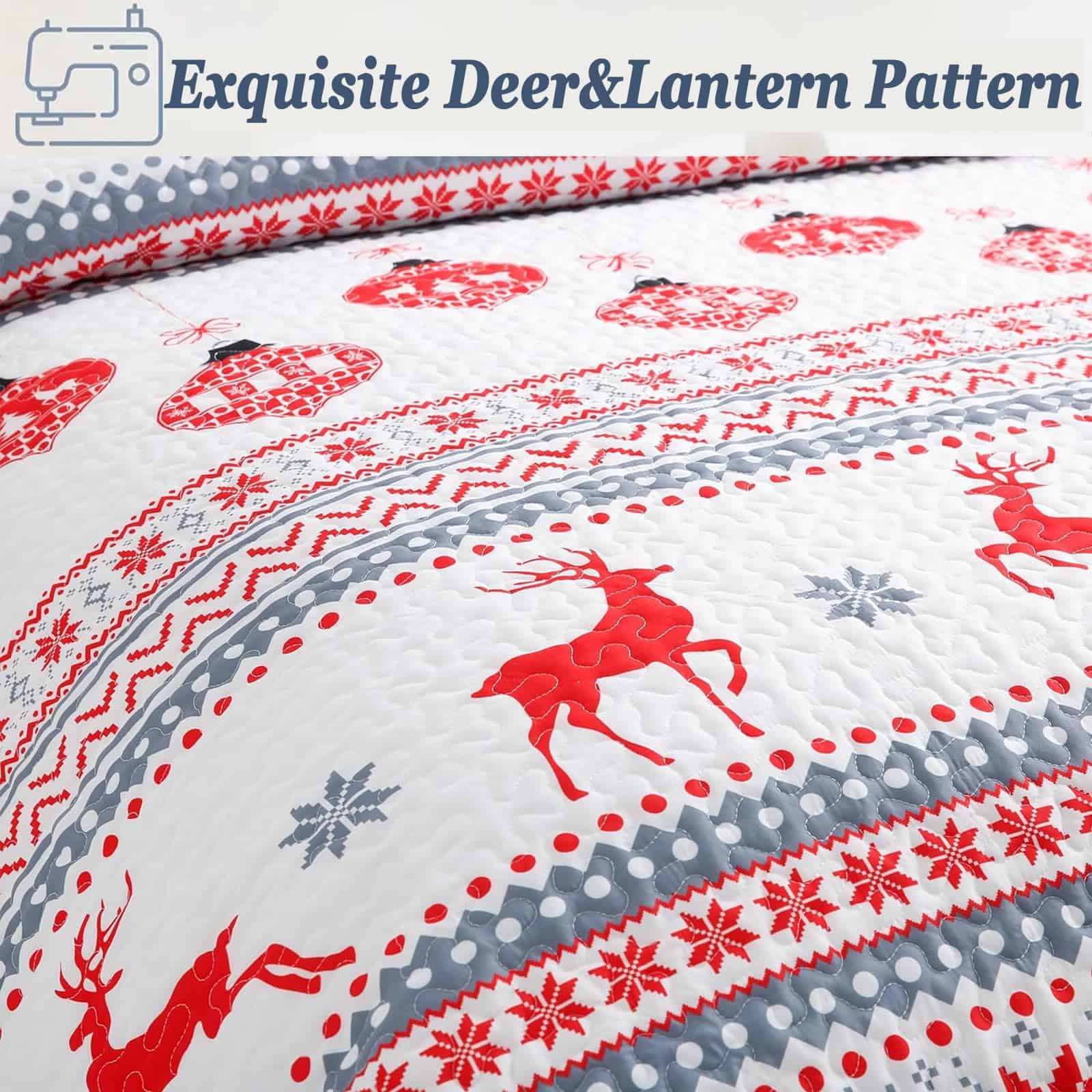 Colcha de Cama Reina con Patrón de Reno Kindred Home - - Imagen 5