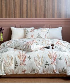 Juego de Funda de Edredón Jane Yre Queen Plants de Algodón