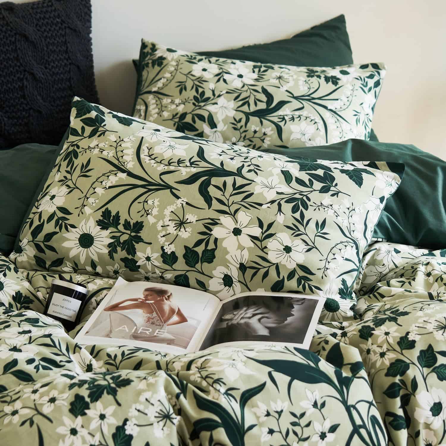 DUVET COVER BUPIRD King Flower 100% Algodón Suave Juego de - Imagen 7