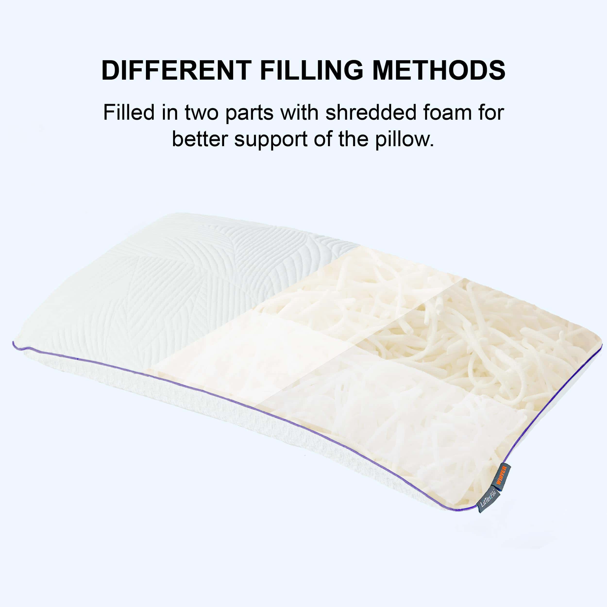 Almohadas de Espuma de Memoria Triturada LitTexPilo - Juego - Imagen 4