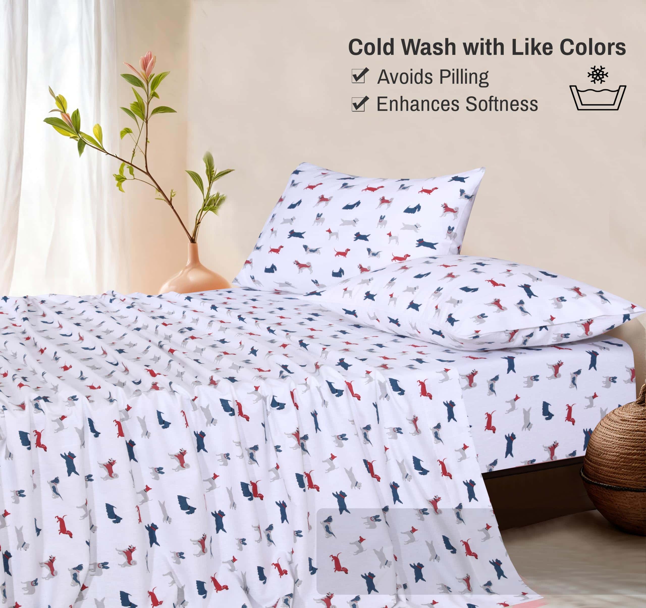 Juego de sábanas de franela tamaño King RUVANTI - 100% - Imagen 7