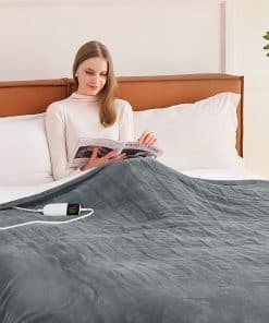 BOMOVA Manta Eléctrica Térmica Tamaño Completo -Gris Ceniza