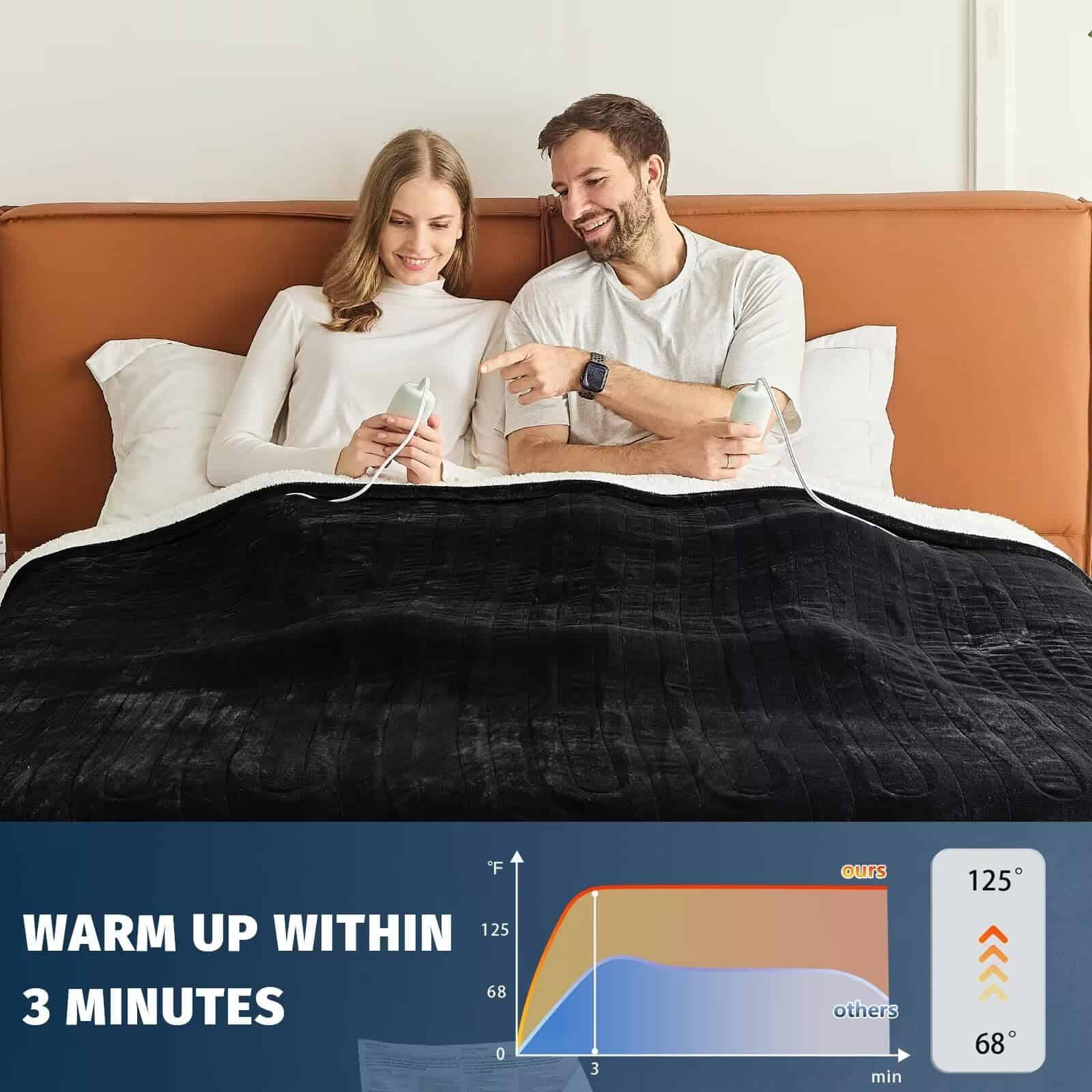 Manta Eléctrica Calentada Tamaño Queen - 84" x 90" Manta - Imagen 7