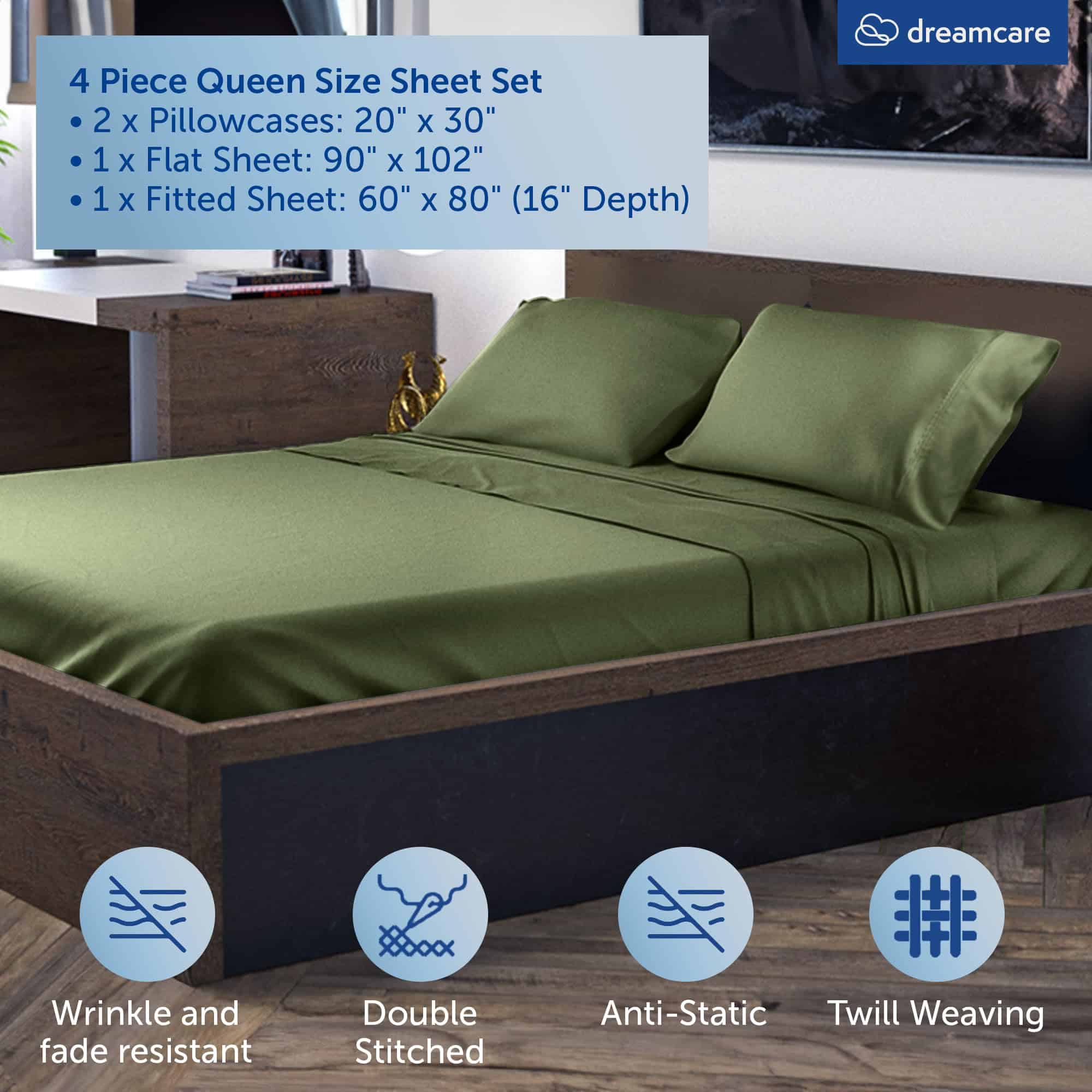Juego de Sábanas de Bambú 100% Viscosa para -Olive - Imagen 4