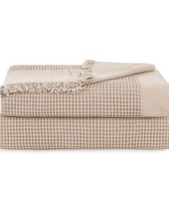 Cozytoon 100% Algodón Mantas de Cama Tejido de Gofre -