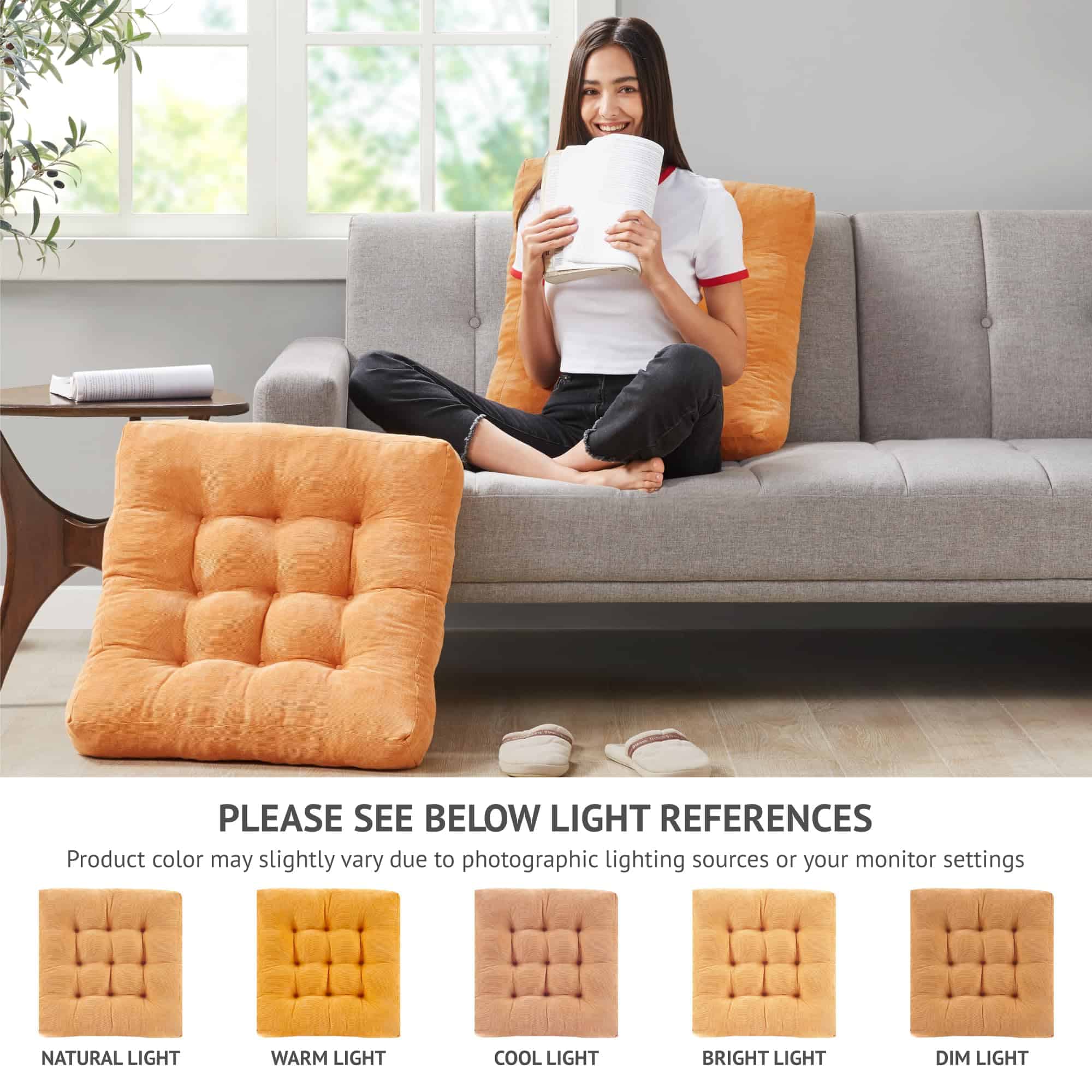 Cojín de piso de meditación juego de 6, cojines cuadrados - Imagen 5