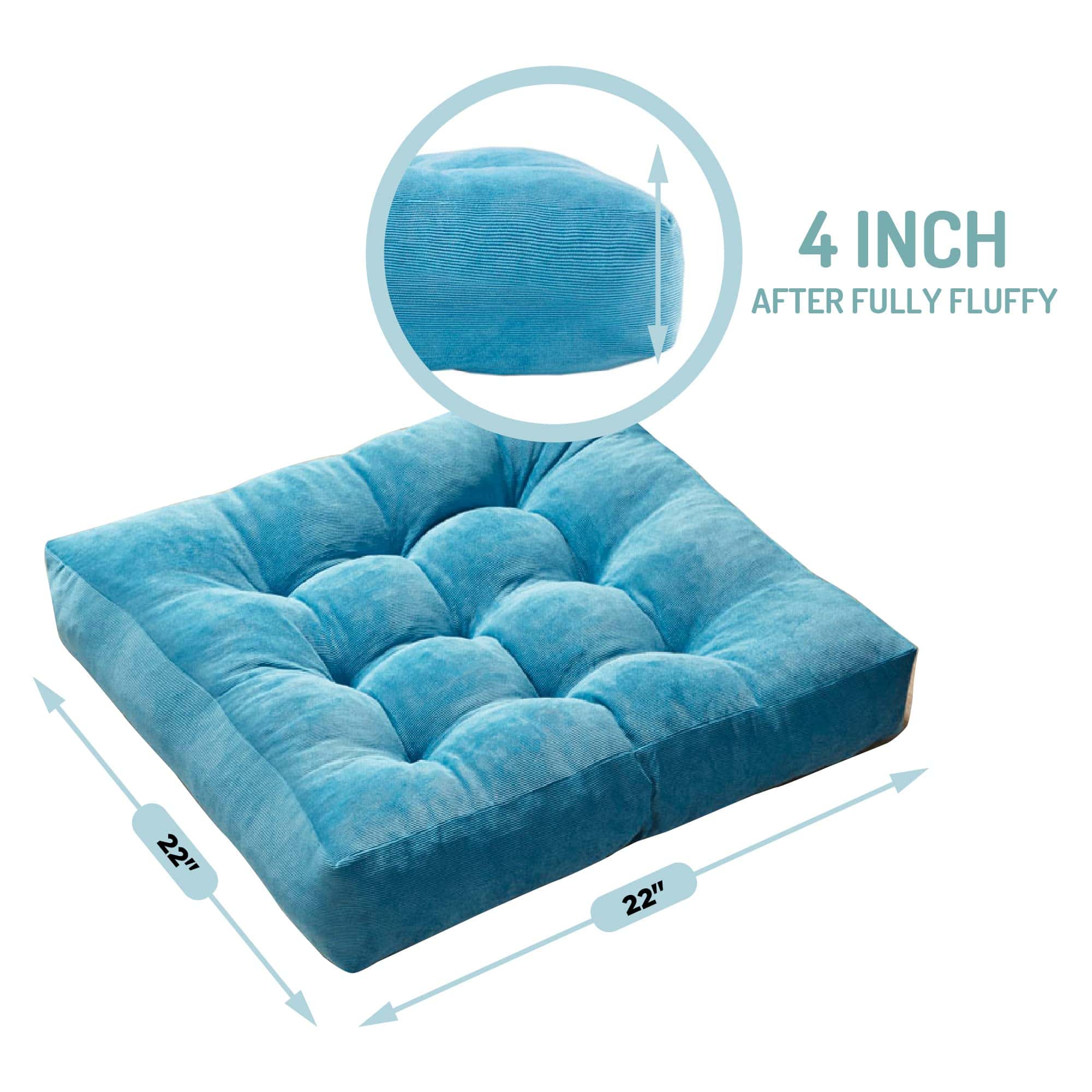 Set de 6 Cojines Cuadrados para Meditación, Cojín Grande - Imagen 6