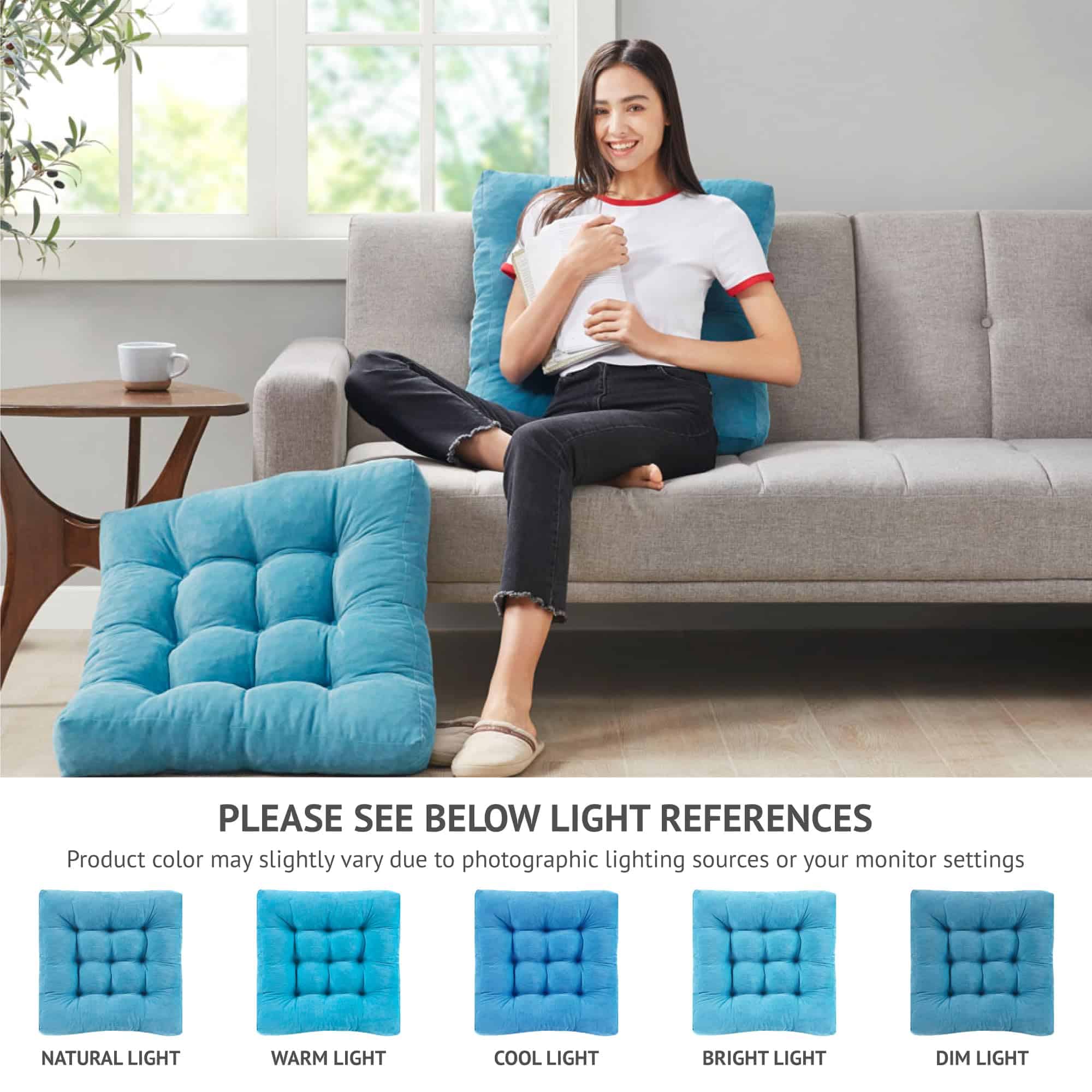 Set de 6 Cojines Cuadrados para Meditación, Cojín Grande - Imagen 5